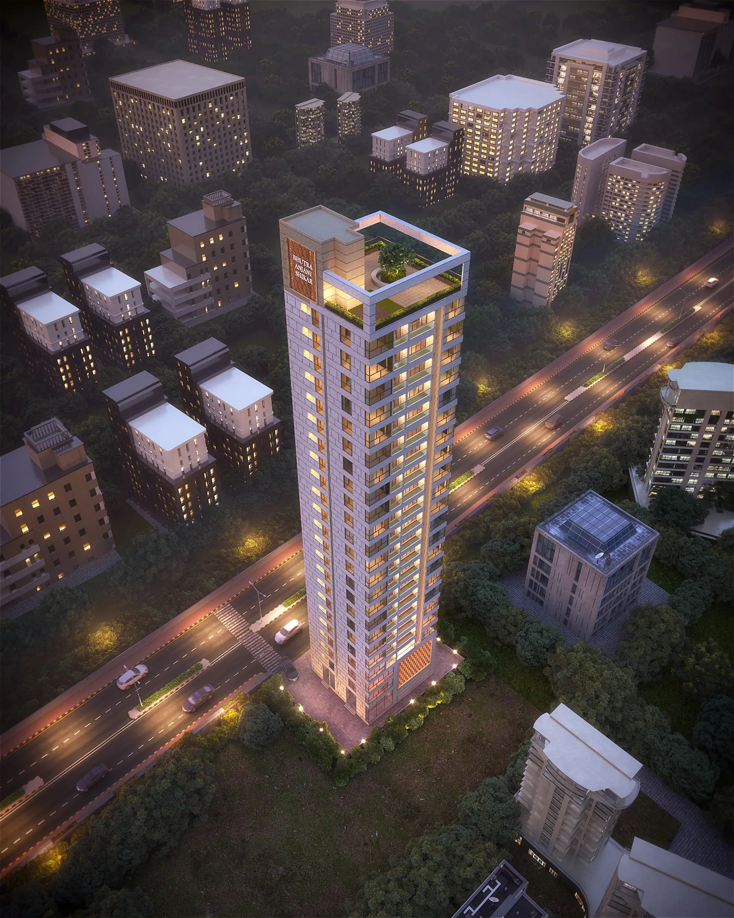 Aerial architectural artist's impression of Anjani Shikhar